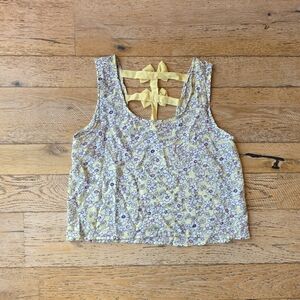 Bow Back Dainty Floral Daisy Top coquette cottagecore early 2010's vintage